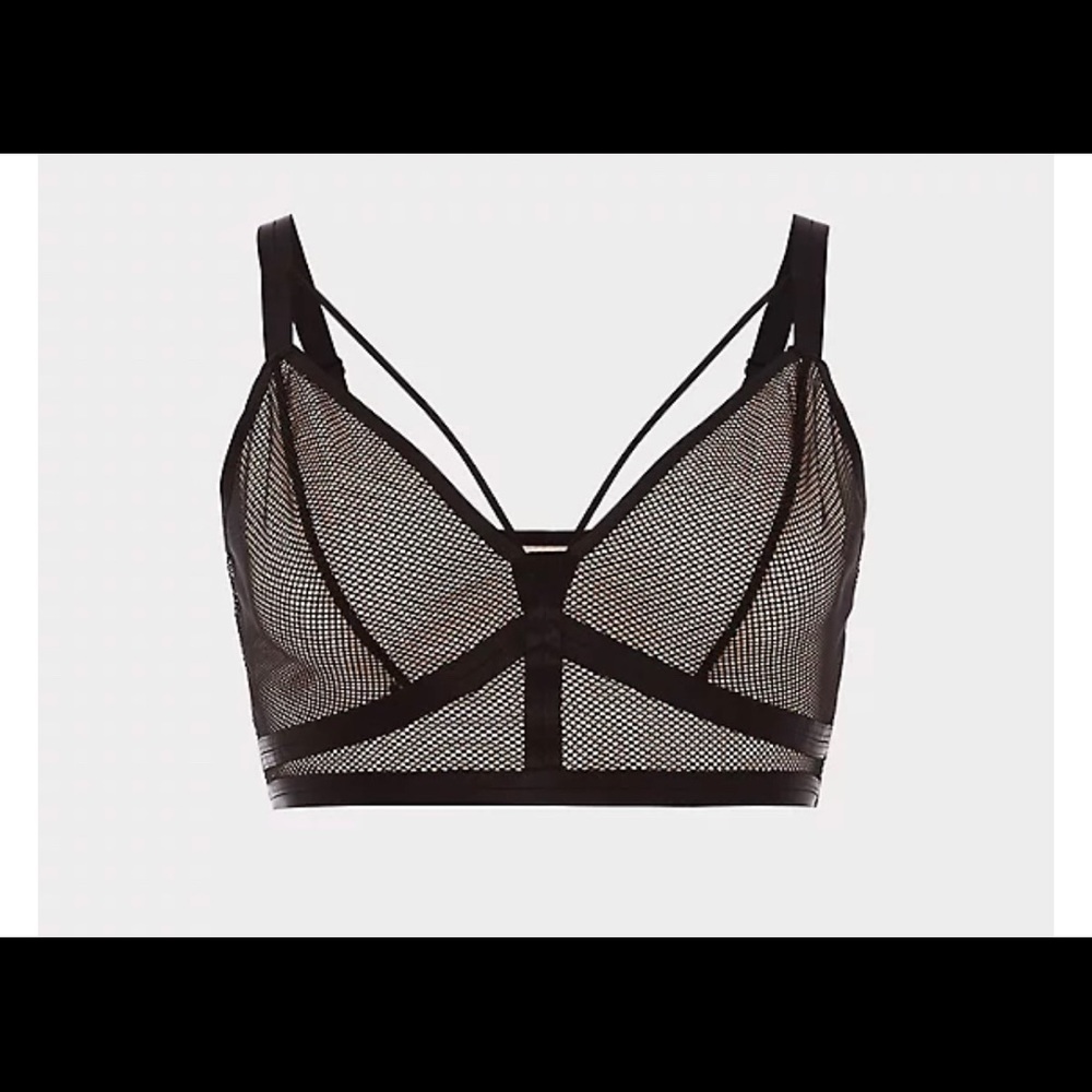 Torrid BLACK STRAPPY MESH BRALETTE NWT 2XL plus size 18/20